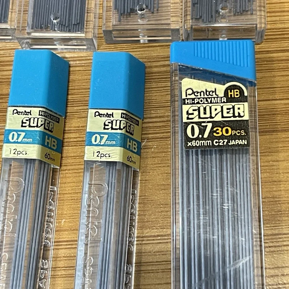 Pentel Super Hi Polymer Refill Lead HB 0.5mm  0.7mm Mechanical Pencil Tubes Lot